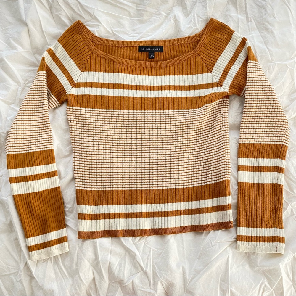 Mustard Striped Quarter Length Sleeve Shirt